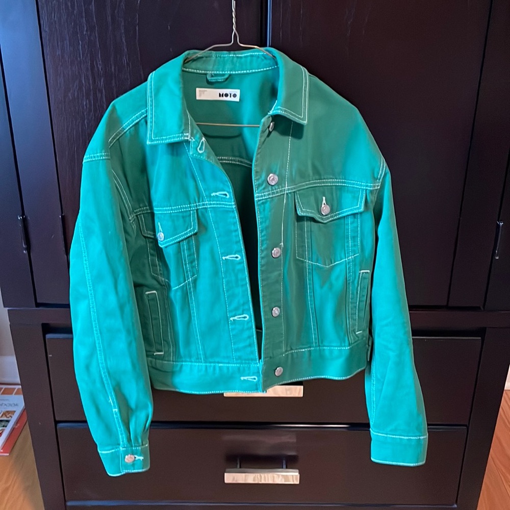 Green Topshop denim jacket